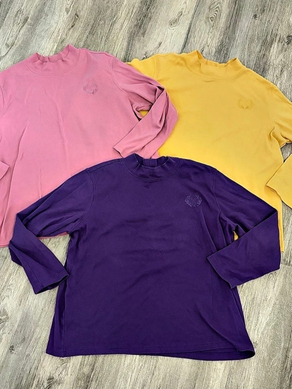 Lot Of 3 Blair Mock Turtleneck Shirt Women's 2XL 90s Cottage Colorful Pastel